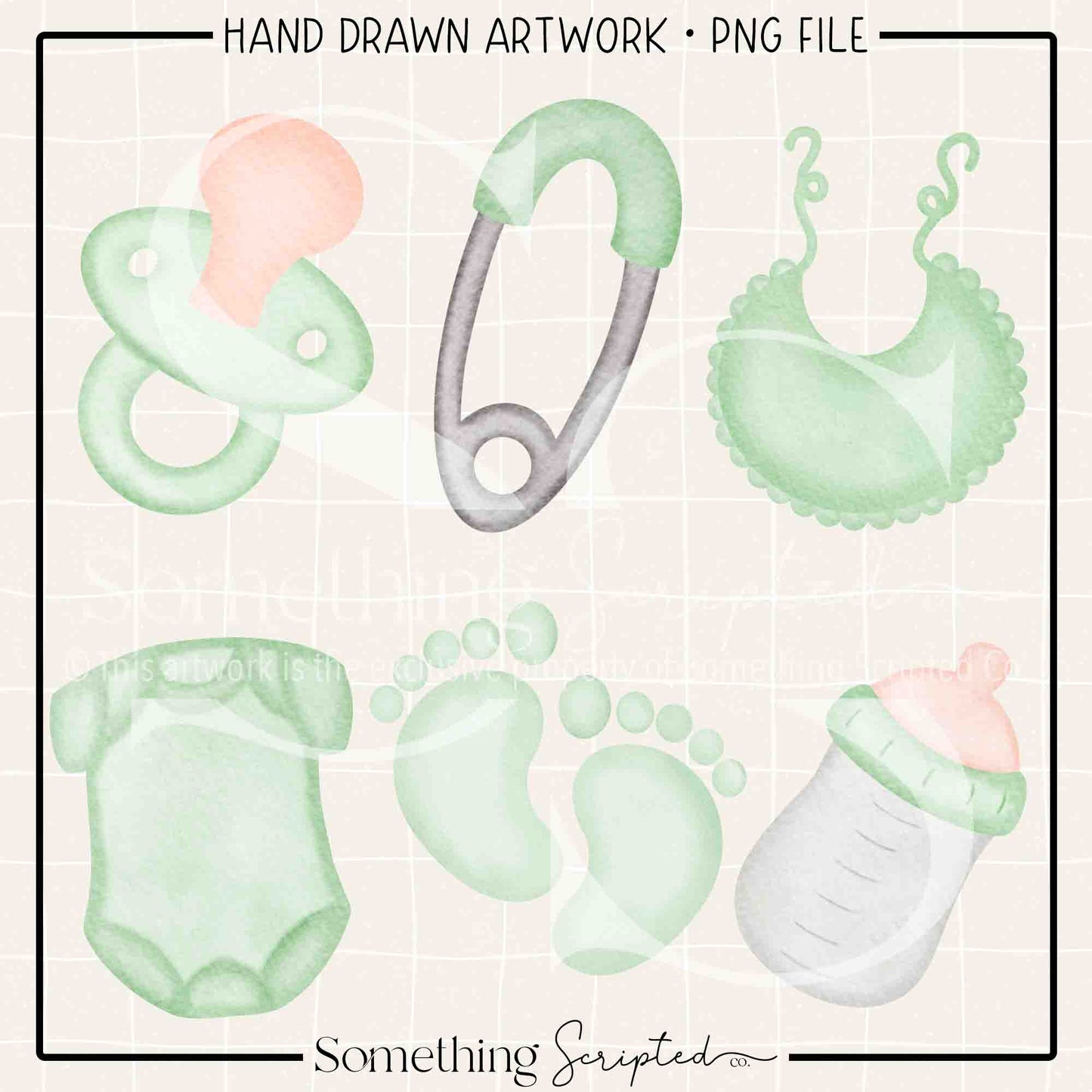 Baby Things Green PNG