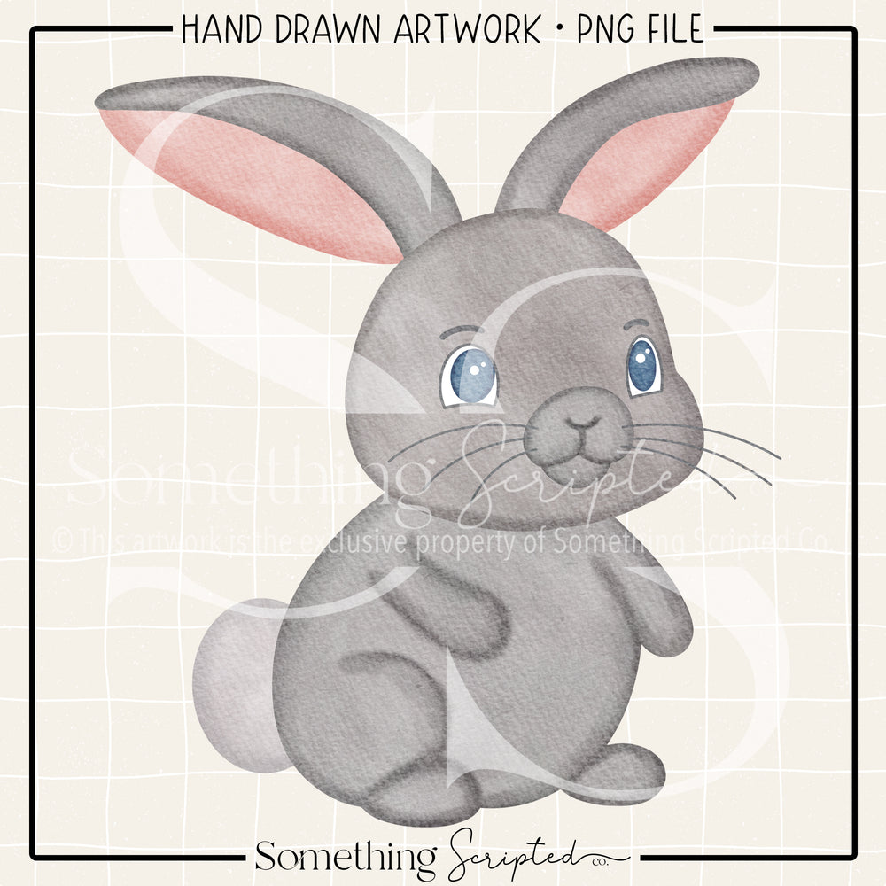 Grey Bunny PNG