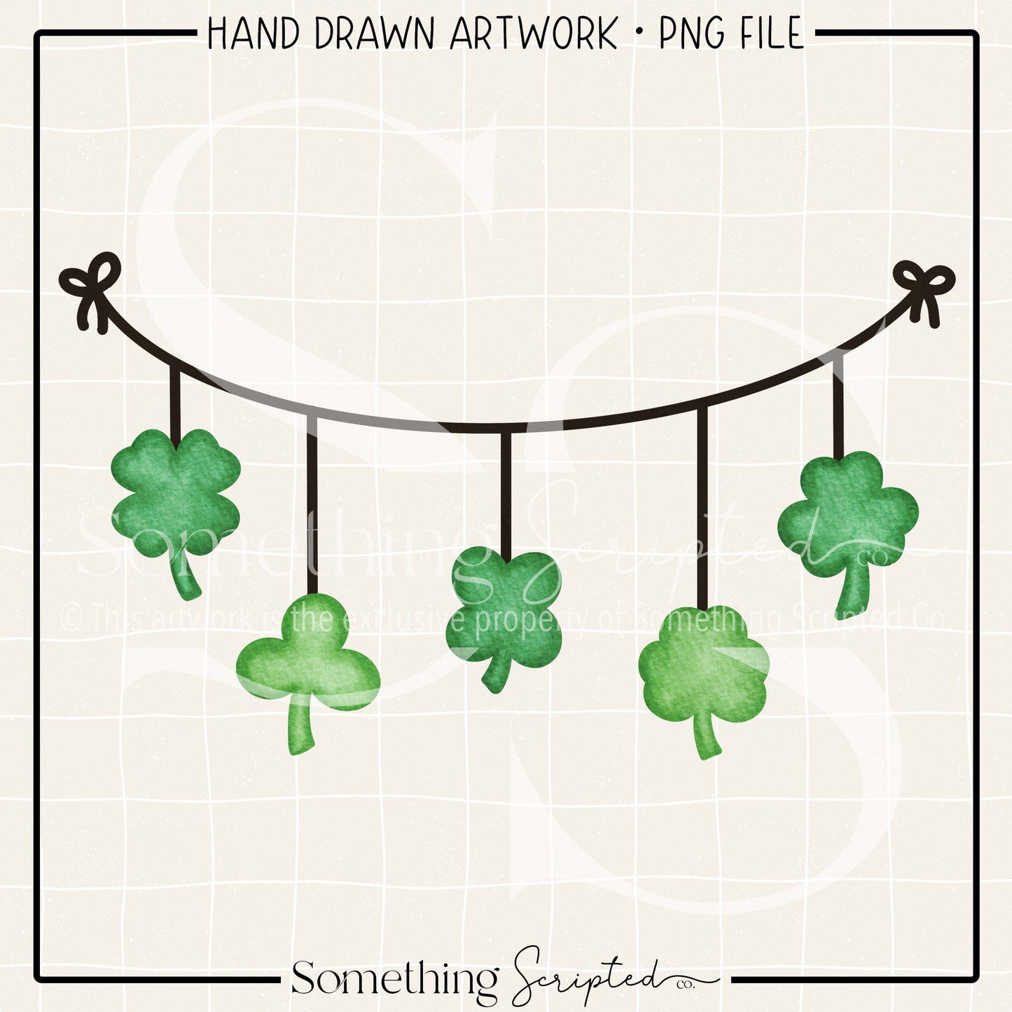 Hanging Clover Banner PNG