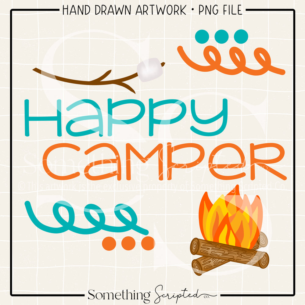 Happy Camper Orange PNG