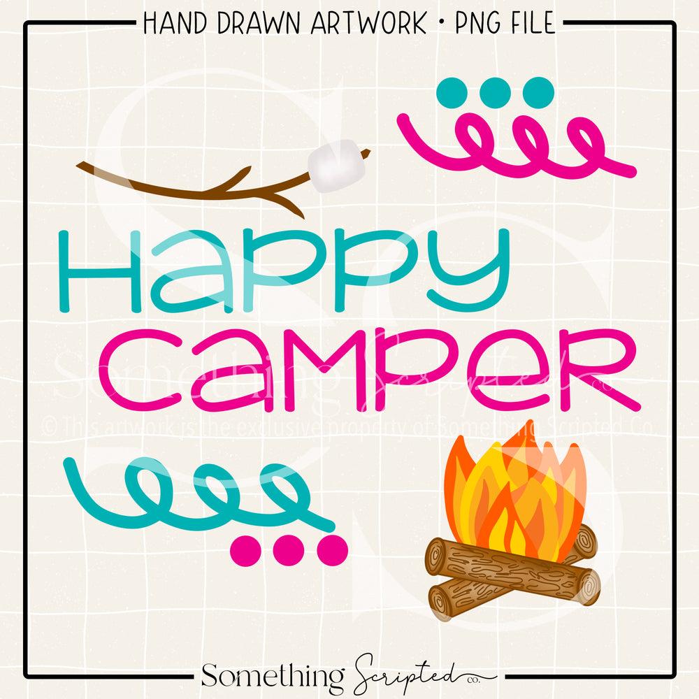 Happy Camper Pink PNG