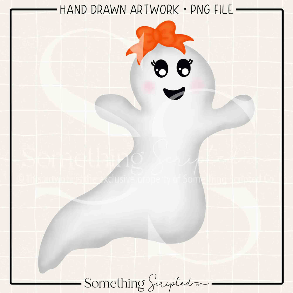 Happy Ghost Girl PNG