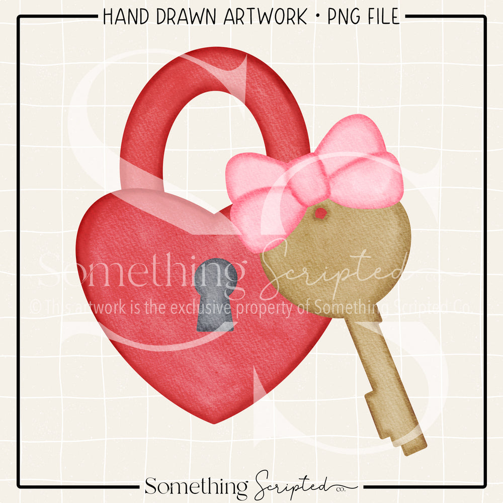 Heart Lock & Key PNG