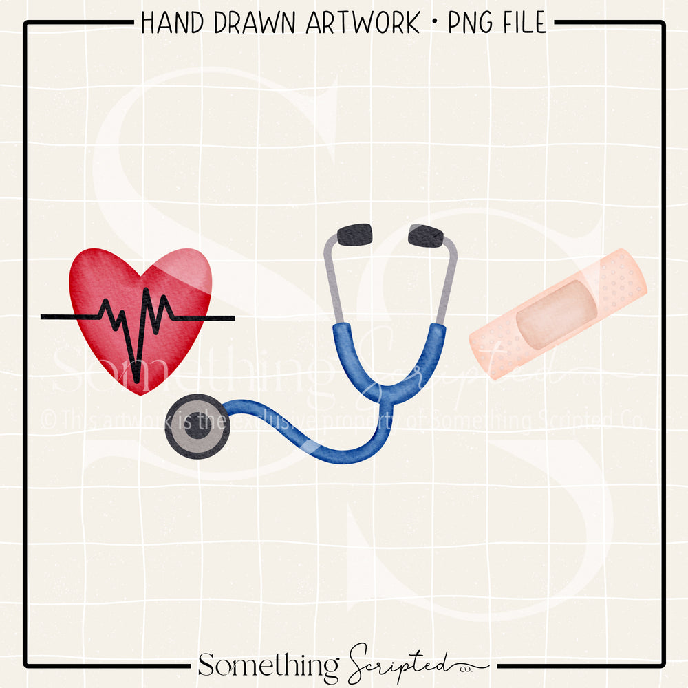 Heartbeat Stethoscope Bandage PNG