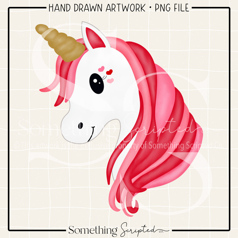 Hearts Unicorn PNG