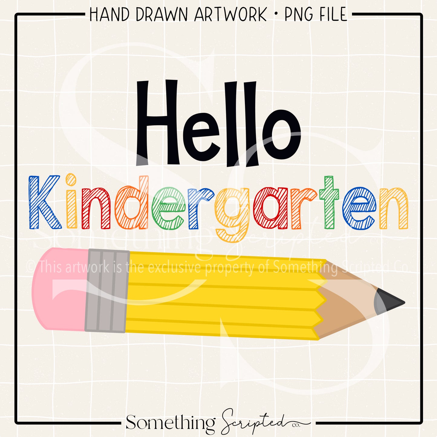 Hello Kindergarten Pencil PNG