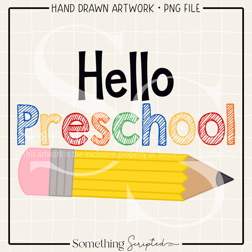 Hello Preschool Pencil PNG