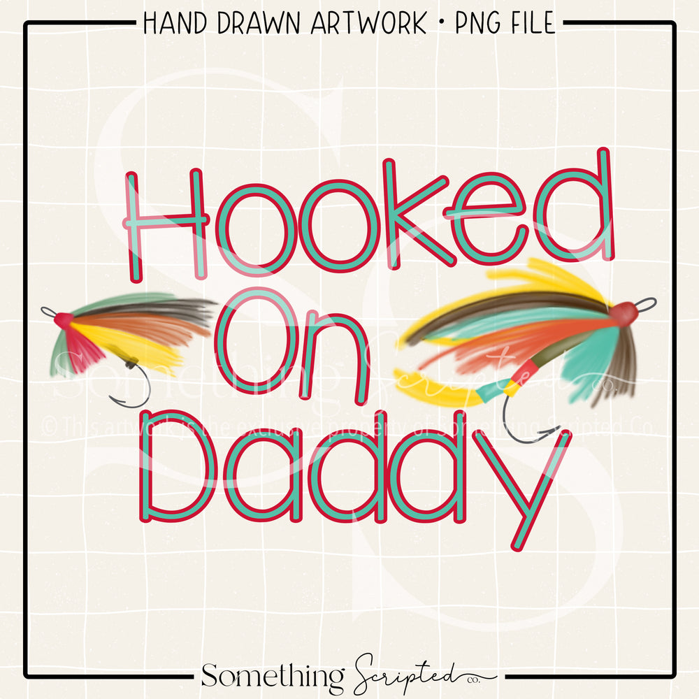 Hooked On Daddy Fishing Lures Aqua PNG