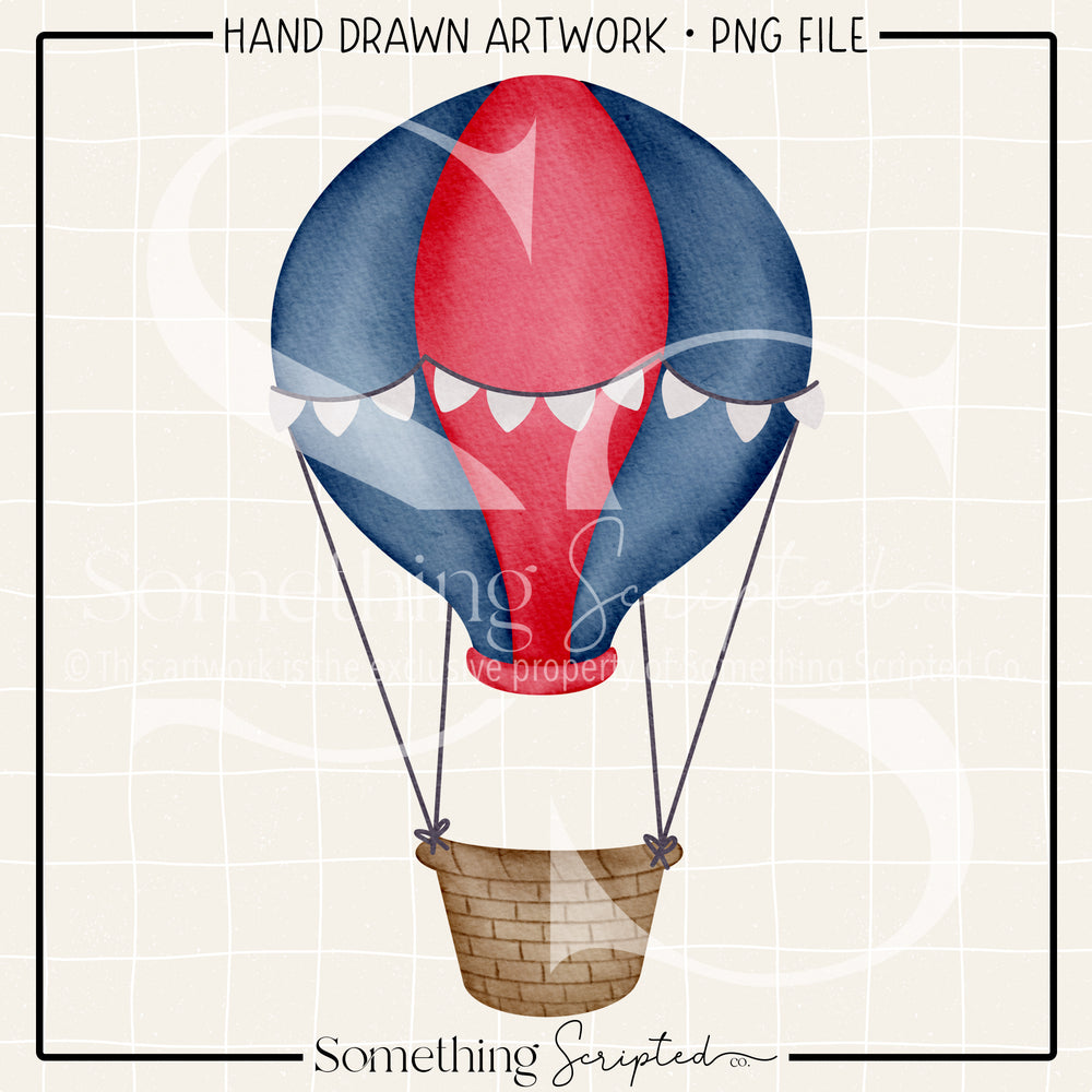 Navy Hot Air Balloon PNG