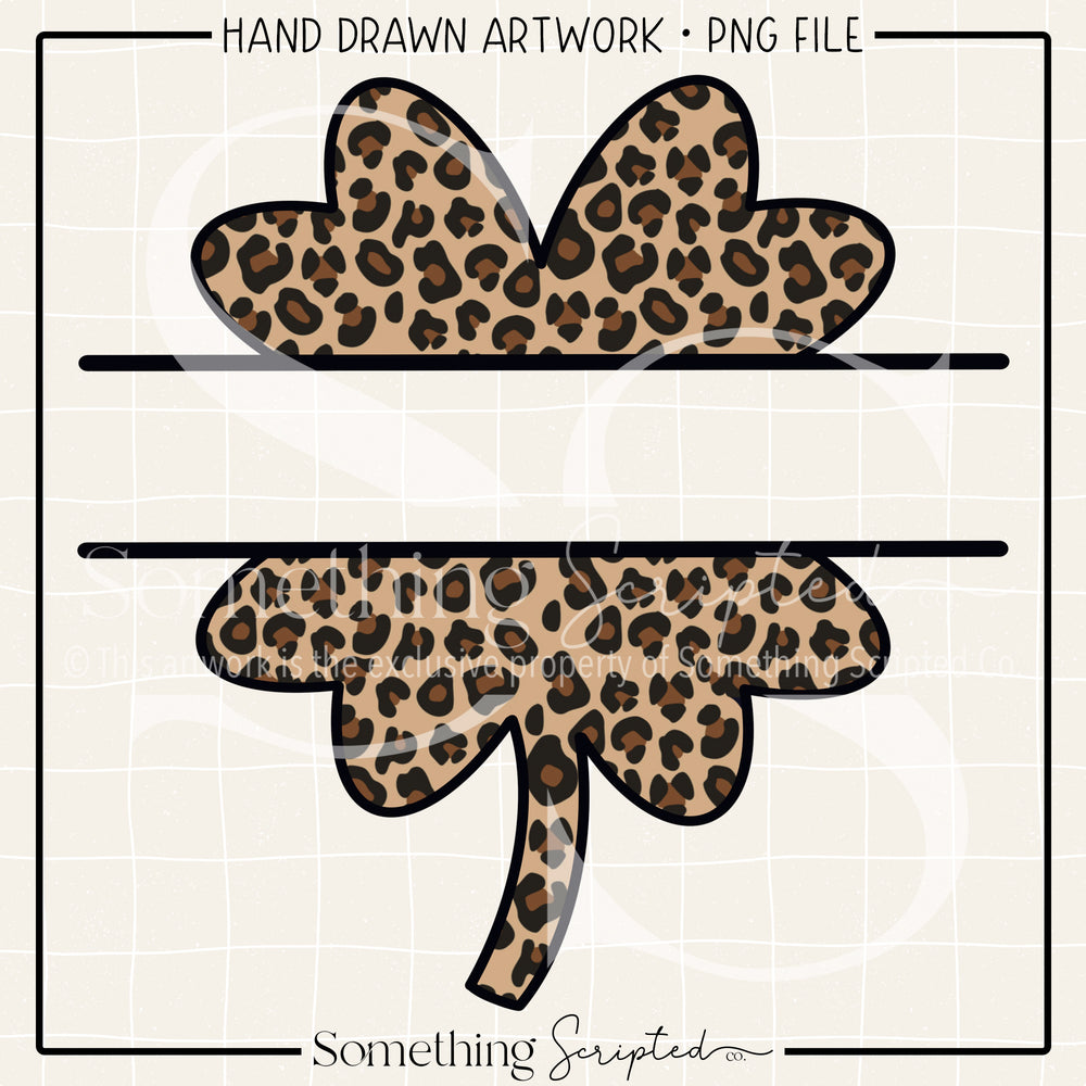 Leopard Split Shamrock PNG