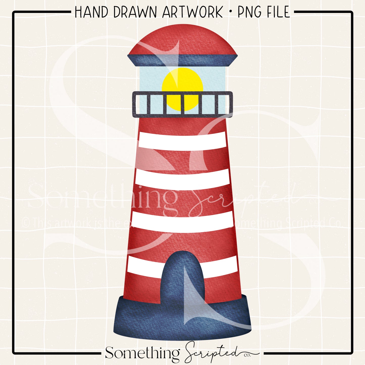 Lighthouse Red Navy PNG