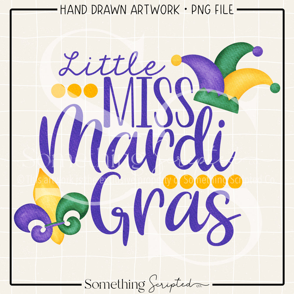 Little Miss Mardi Gras PNG