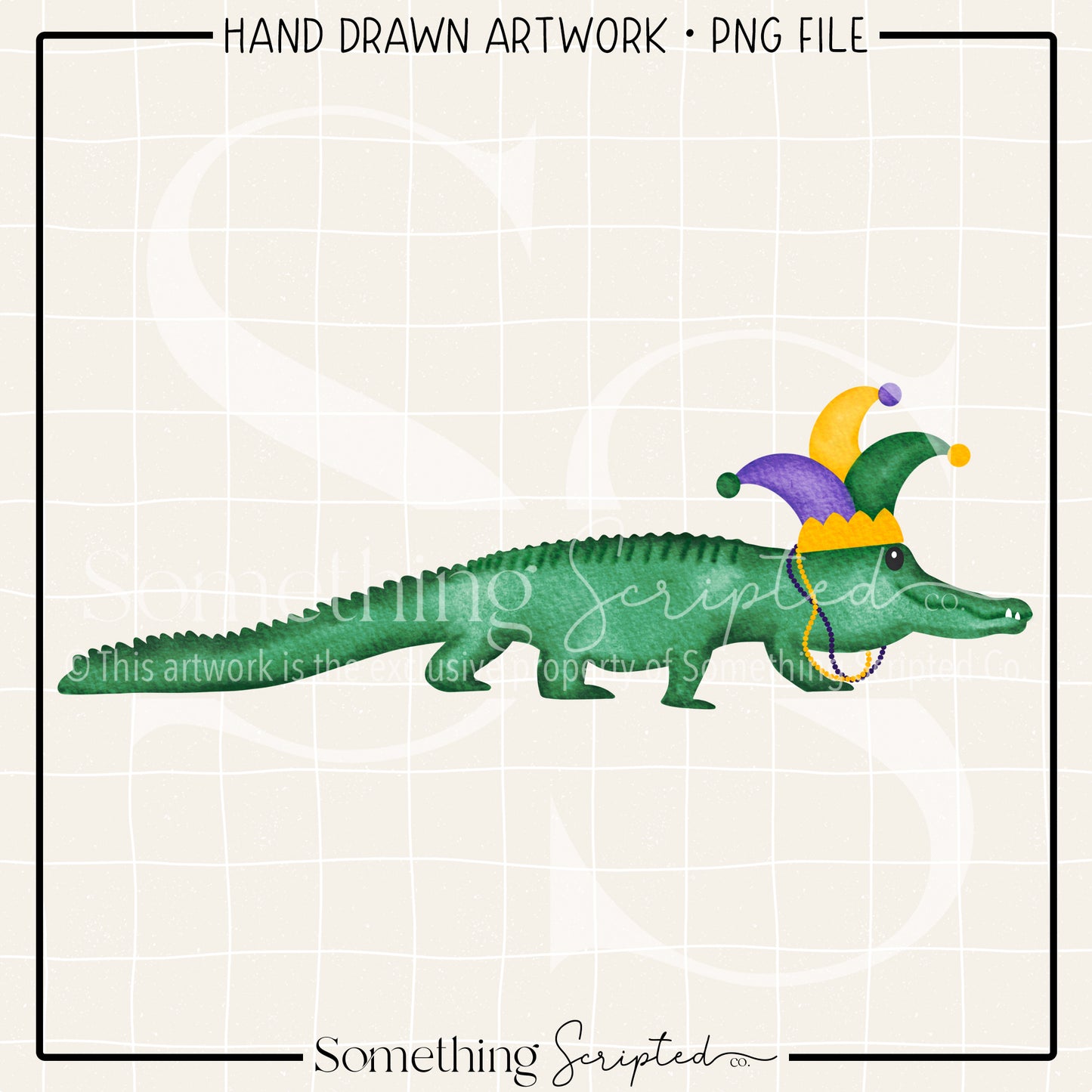 Mardi Gras Alligator PNG