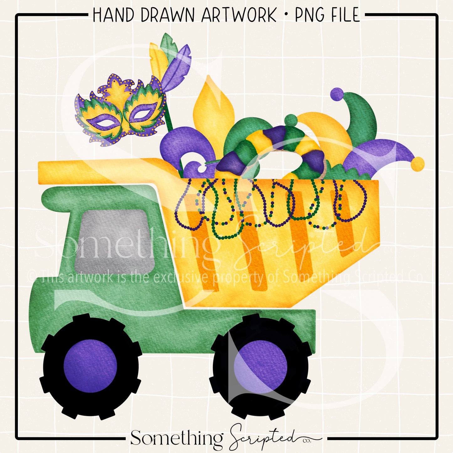 Mardi Gras Parade Dump Truck PNG