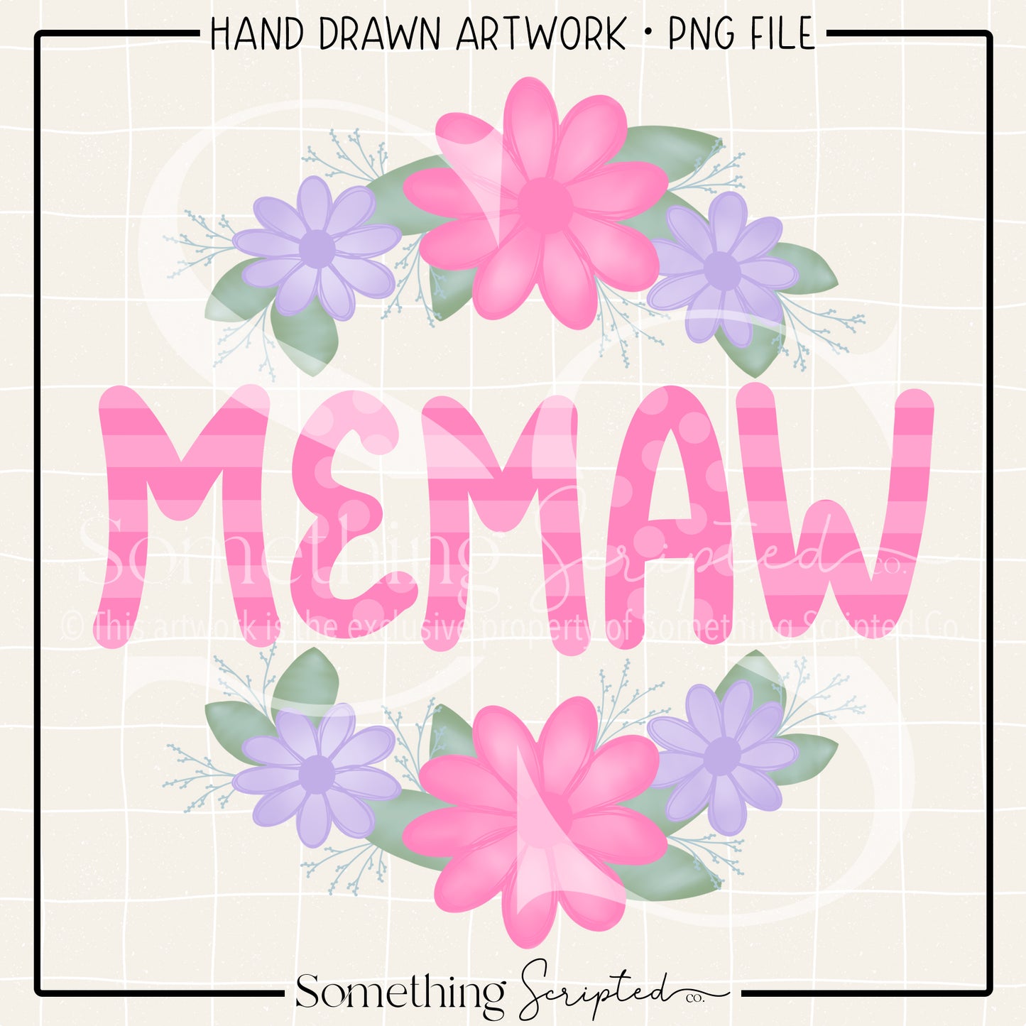 MeMaw Floral PNG