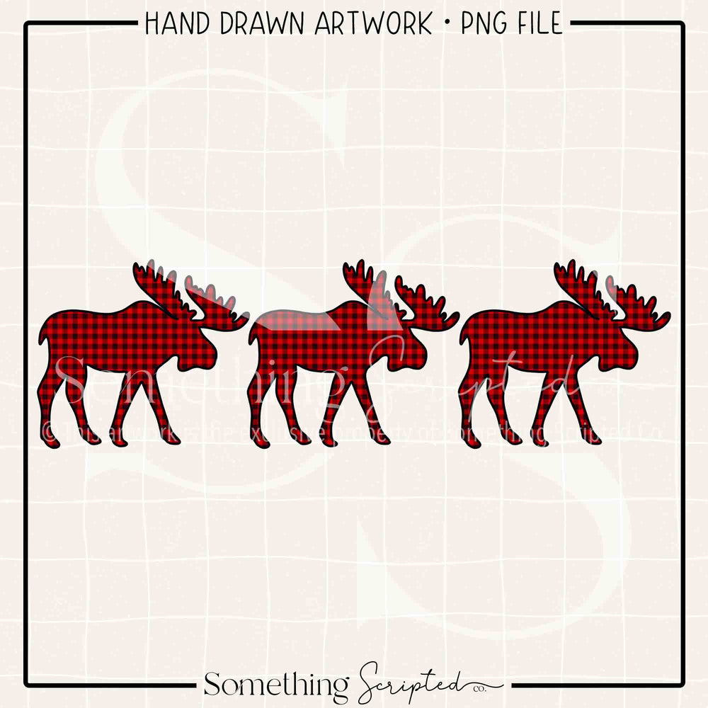 Moose Trio Red PNG