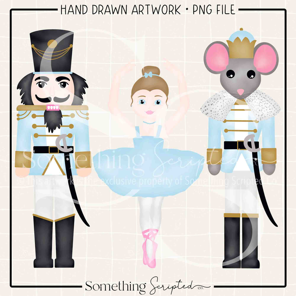 Nutcracker Trio Blue Light Skin PNG