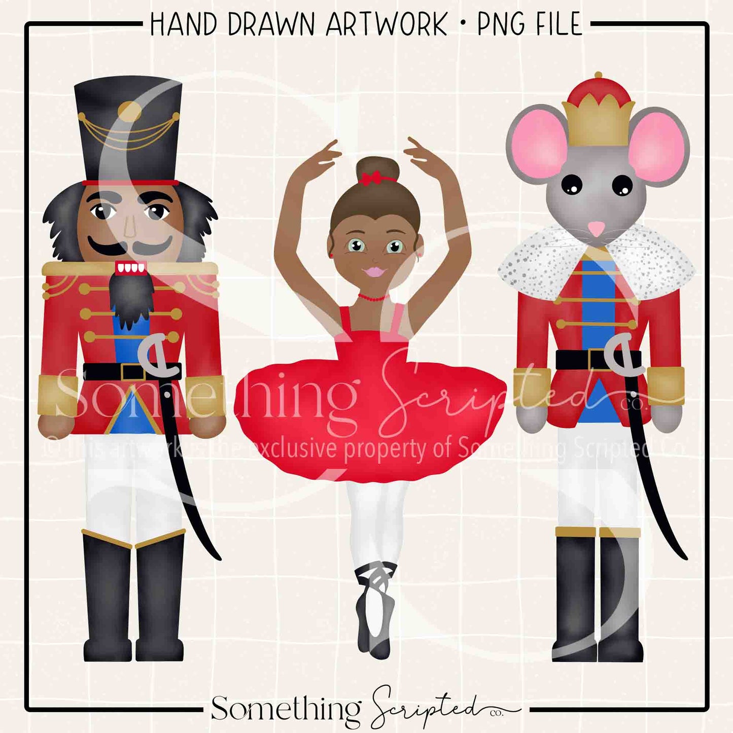 Nutcracker Trio Red Medium Skin PNG