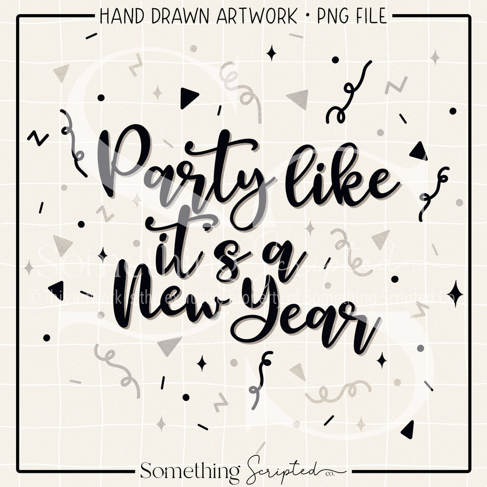 Party Like It's A New Year Silver PNG