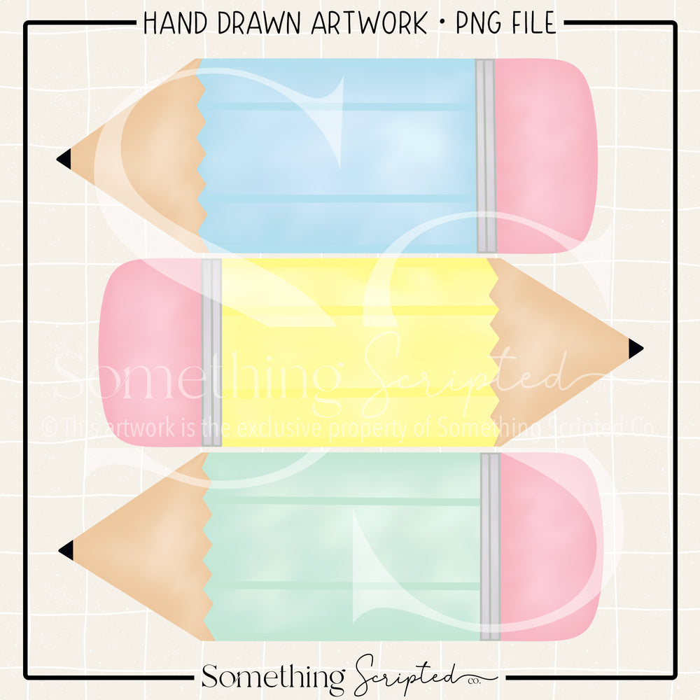 Pastel Chunky Pencils PNG