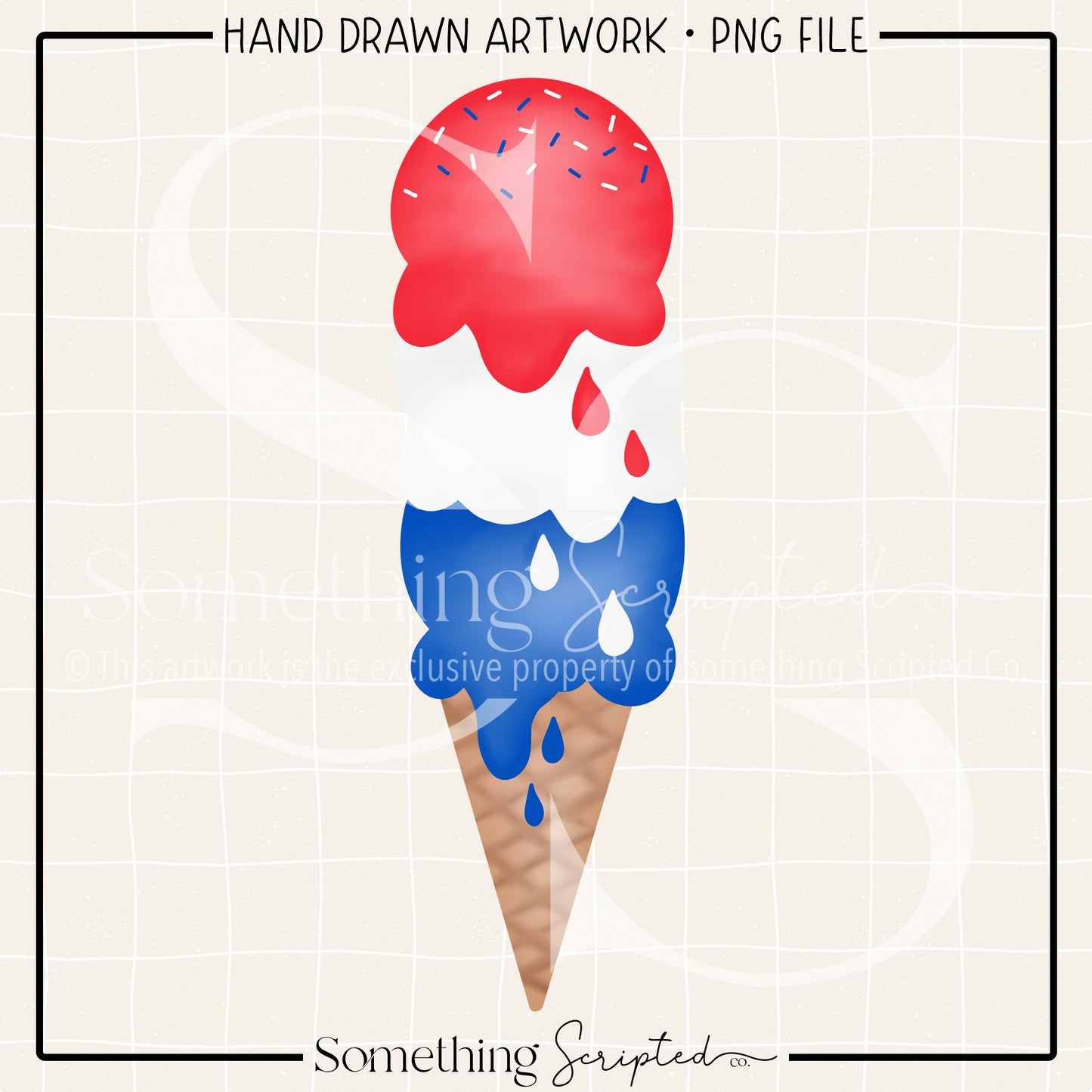 Patriotic Ice Cream Cone PNG