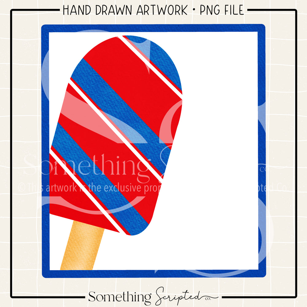 Patriotic Popsicle Frame PNG