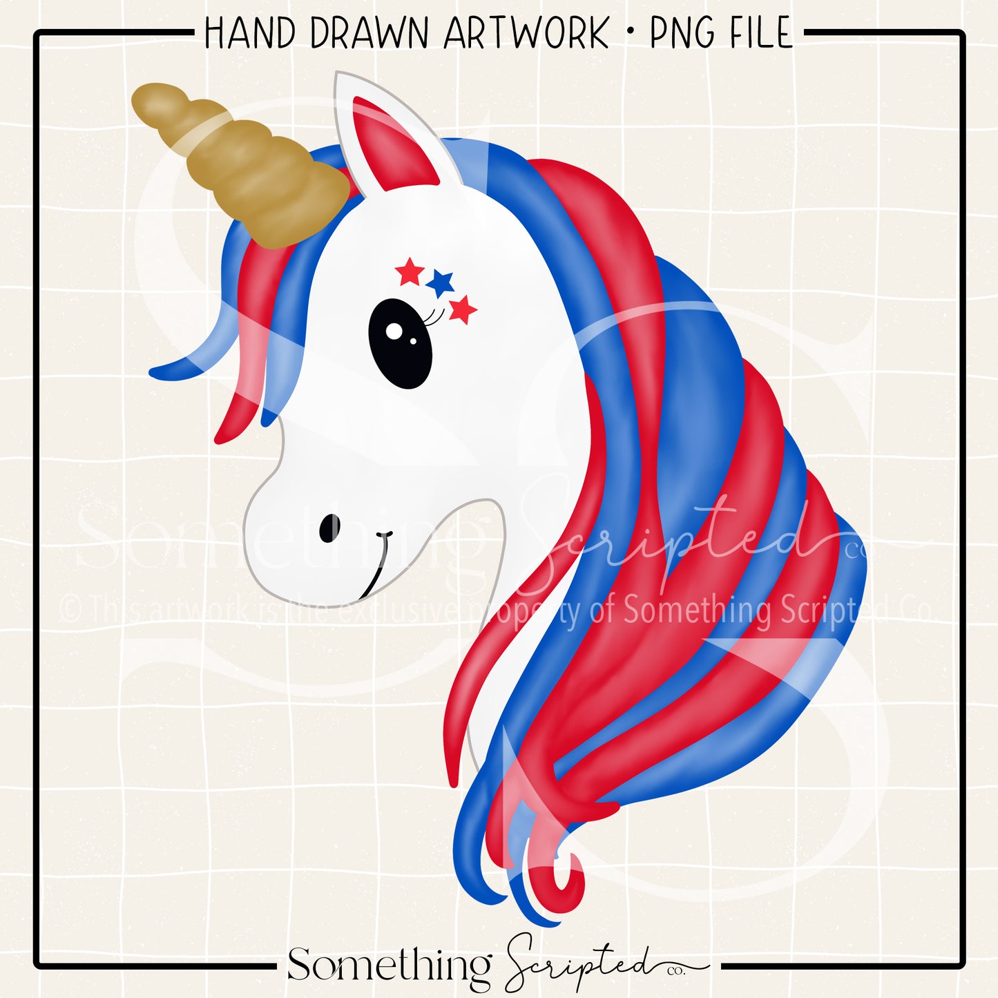 Patriotic Unicorn PNG