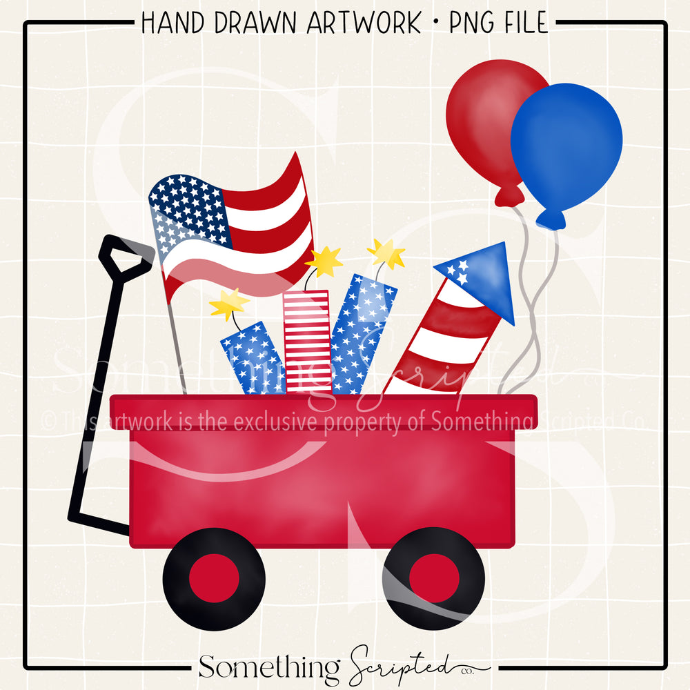 Patriotic Wagon PNG