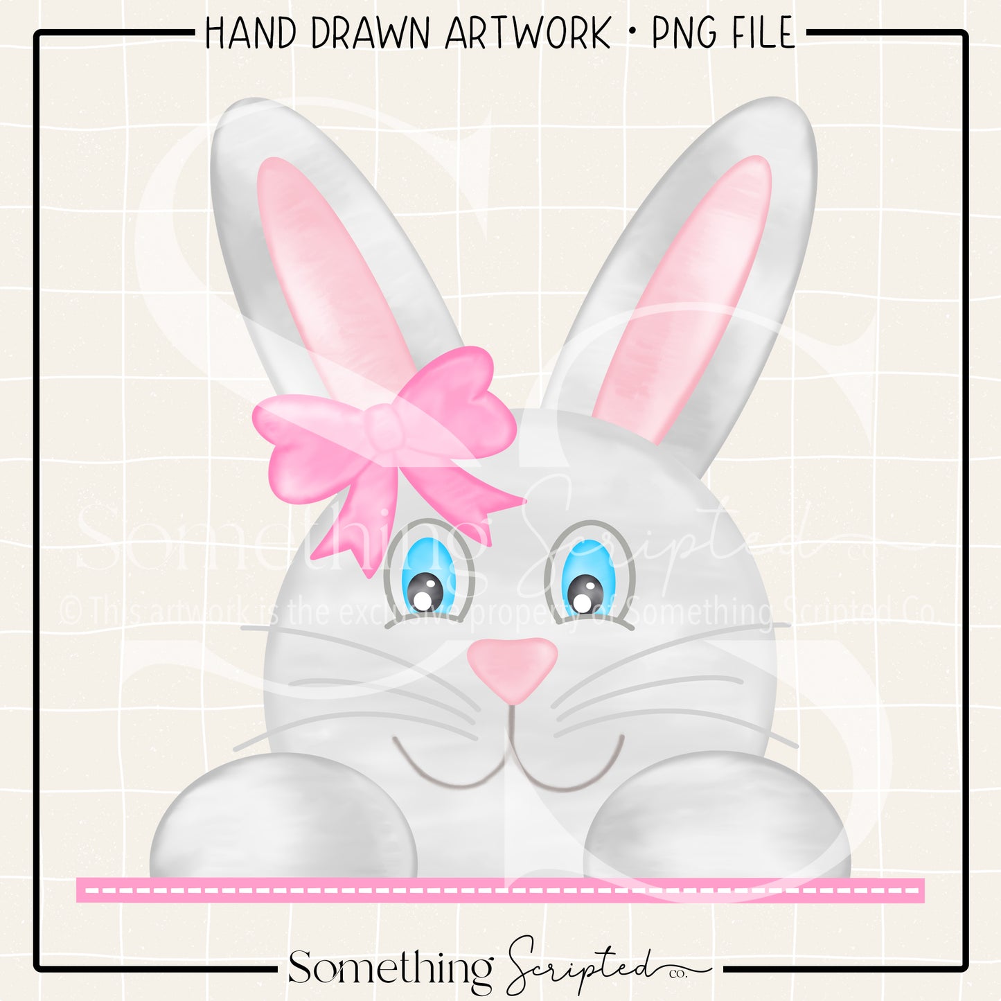 Peeking Bunny Pink PNG