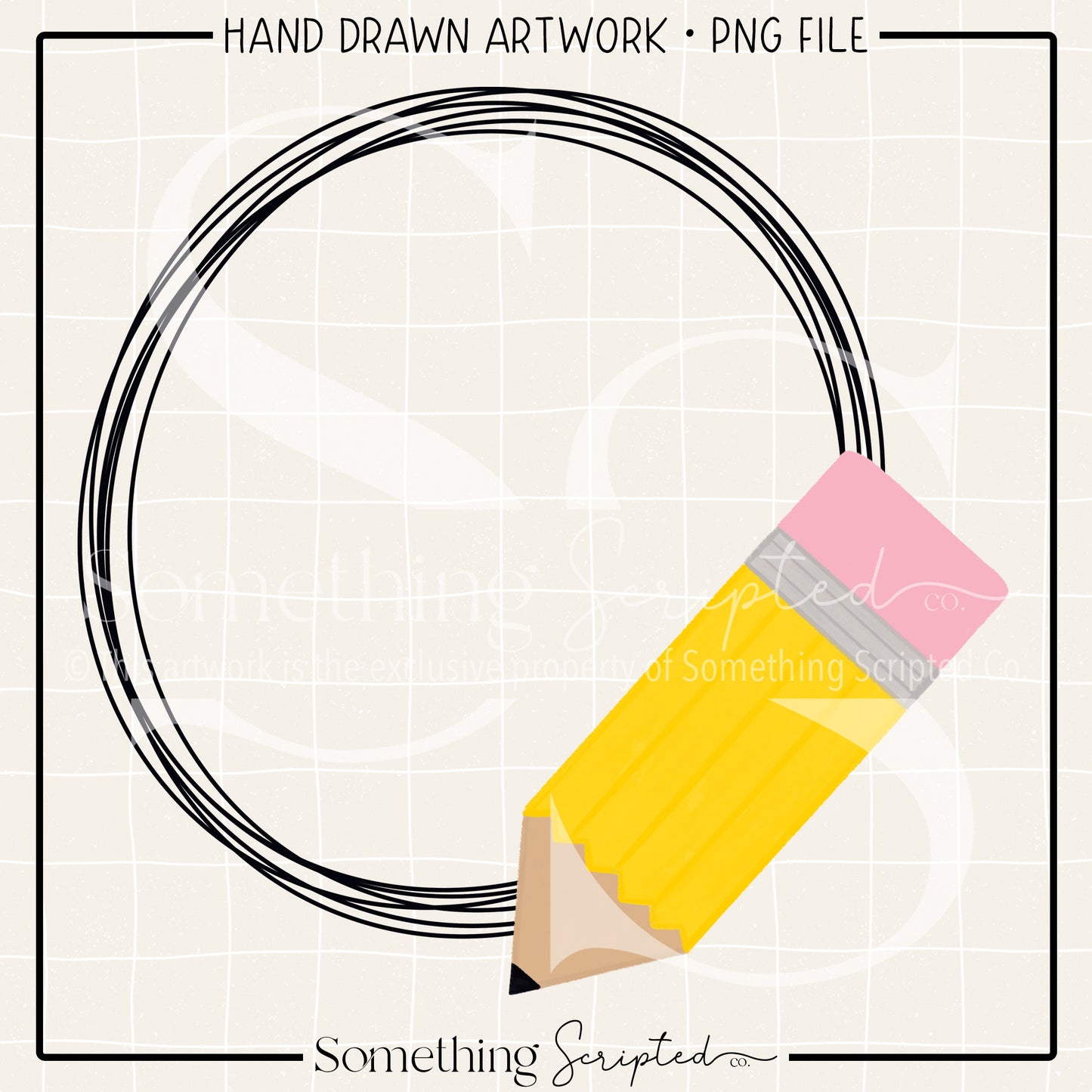 Pencil Circle Sketch Frame PNG