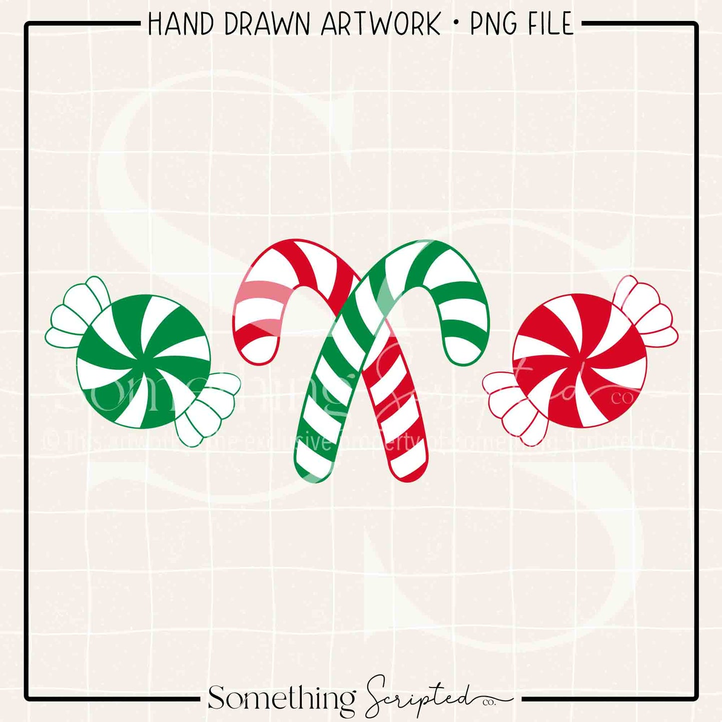 Peppermint Trio Red Green PNG