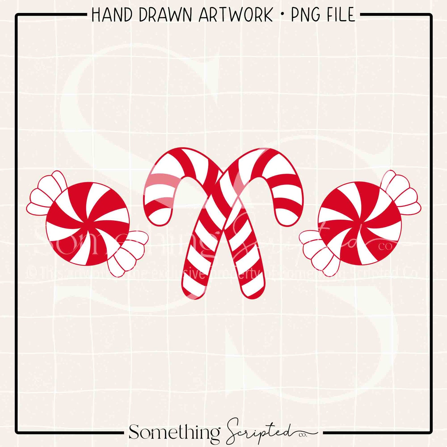 Peppermint Trio Red PNG