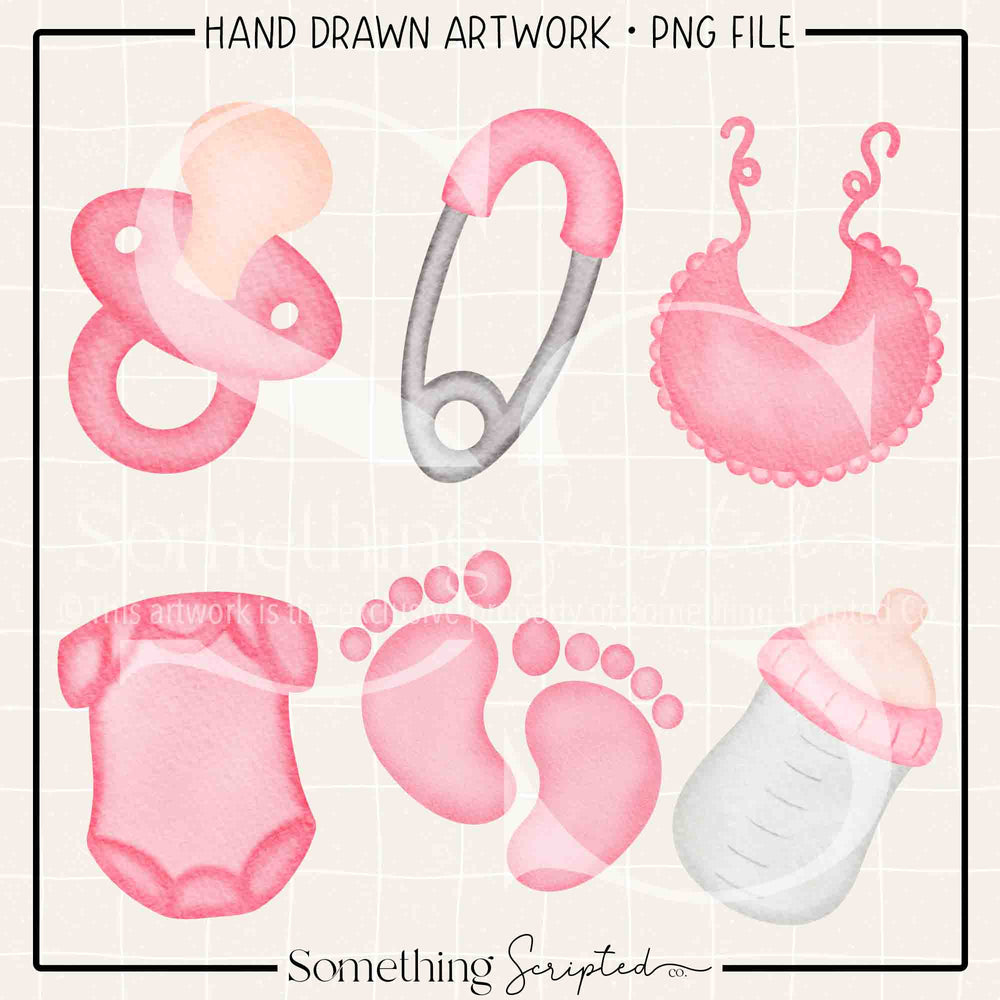 Baby Things Pink PNG