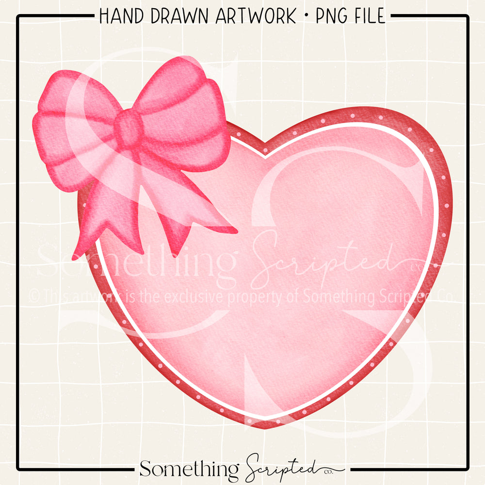 Pink Bow Heart PNG