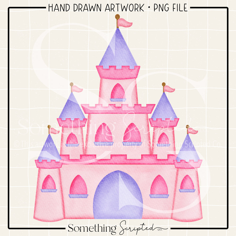 Pink Purple Princess Castle PNG