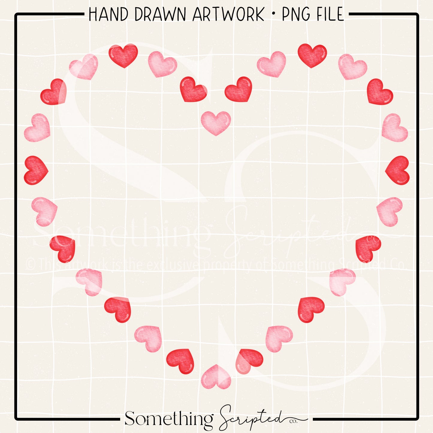 Red Pink Hearts Frame PNG