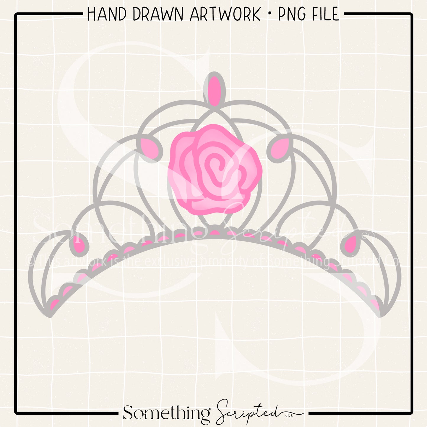 Pink Rose Princess Crown PNG