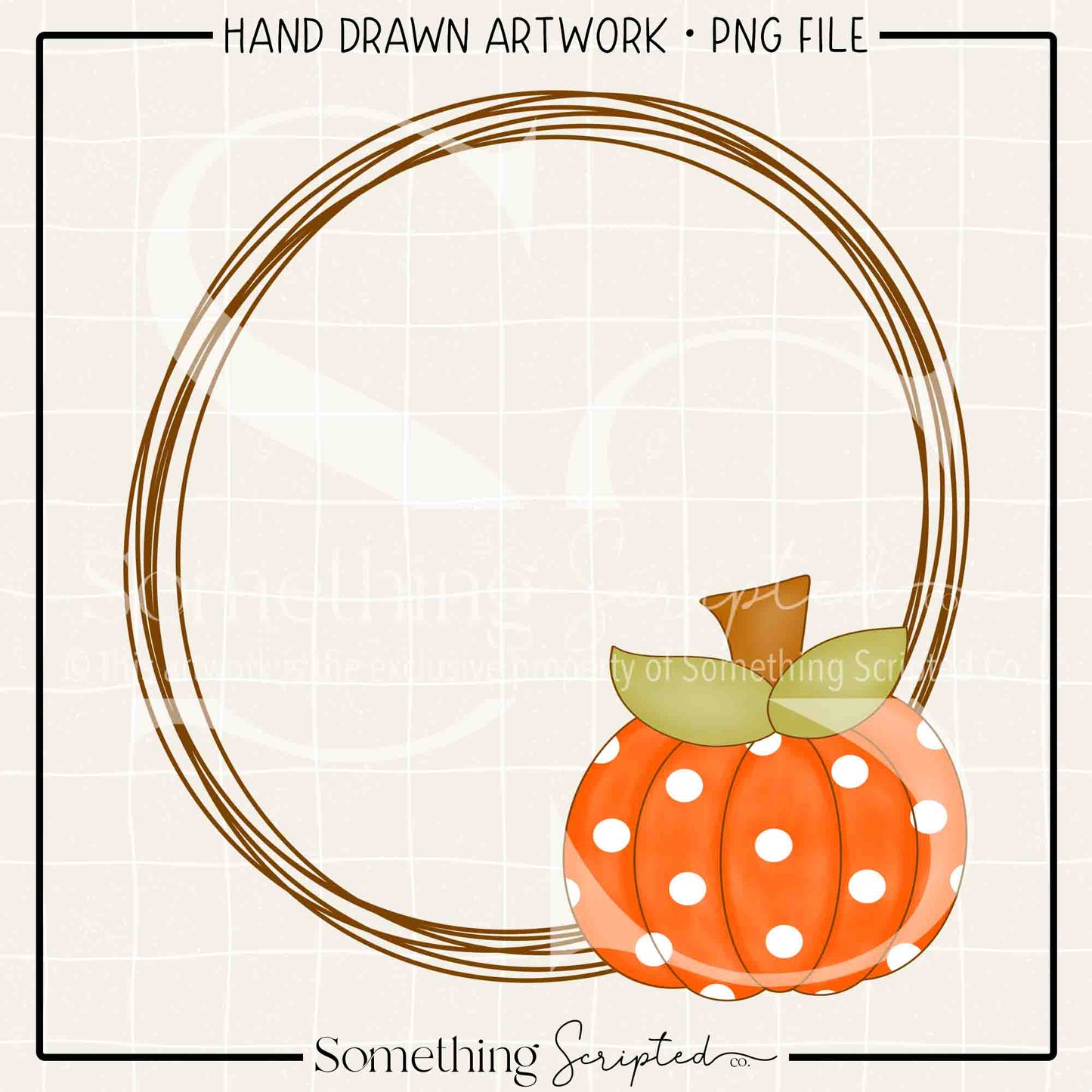 Pumpkin Sketch Frame PNG