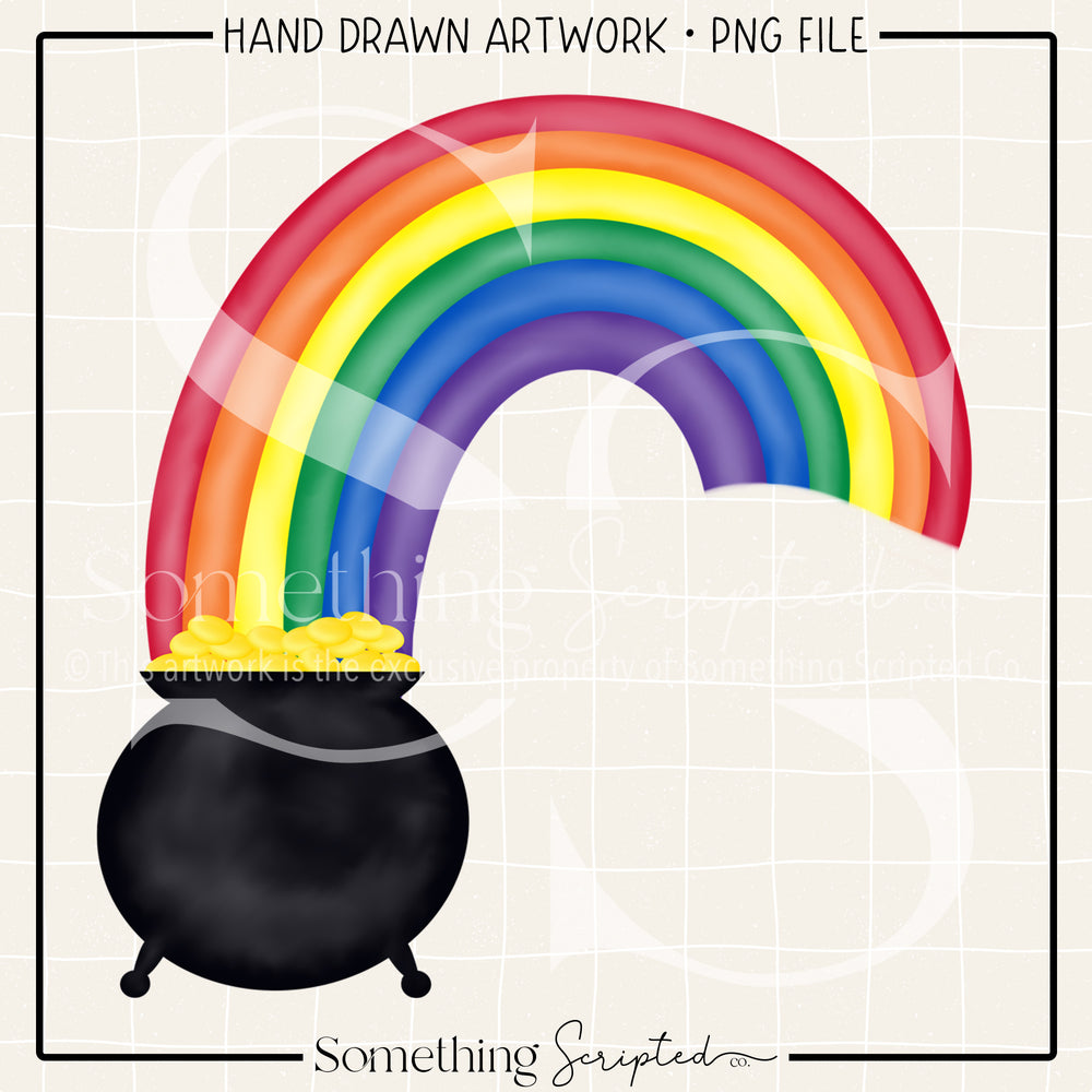 Rainbow Pot of Gold PNG