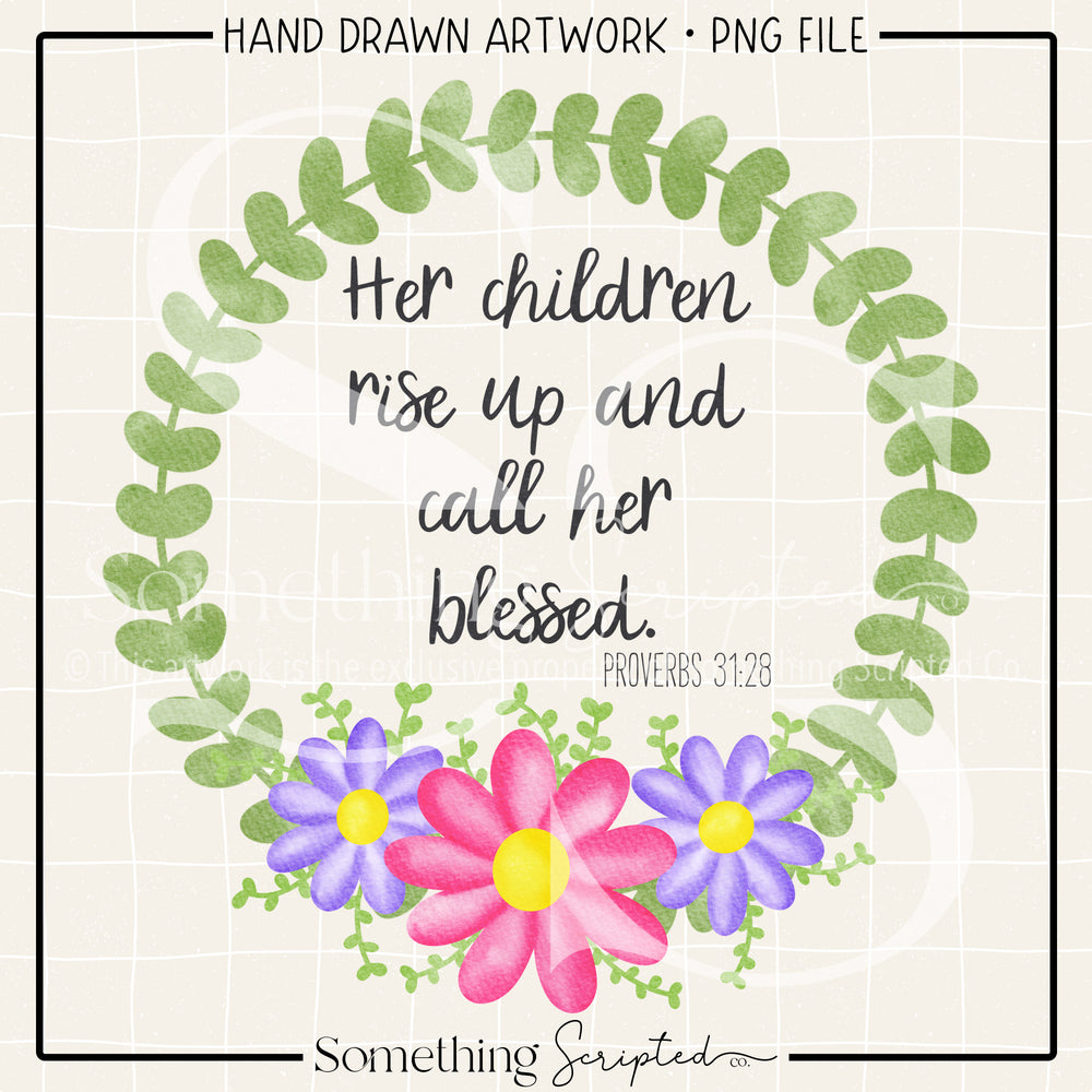 Proverbs Floral Wreath PNG