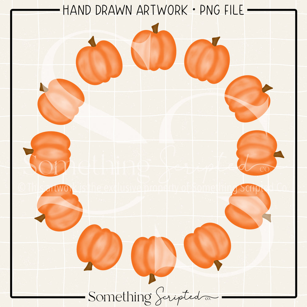 Pumpkin Circle Frame PNG