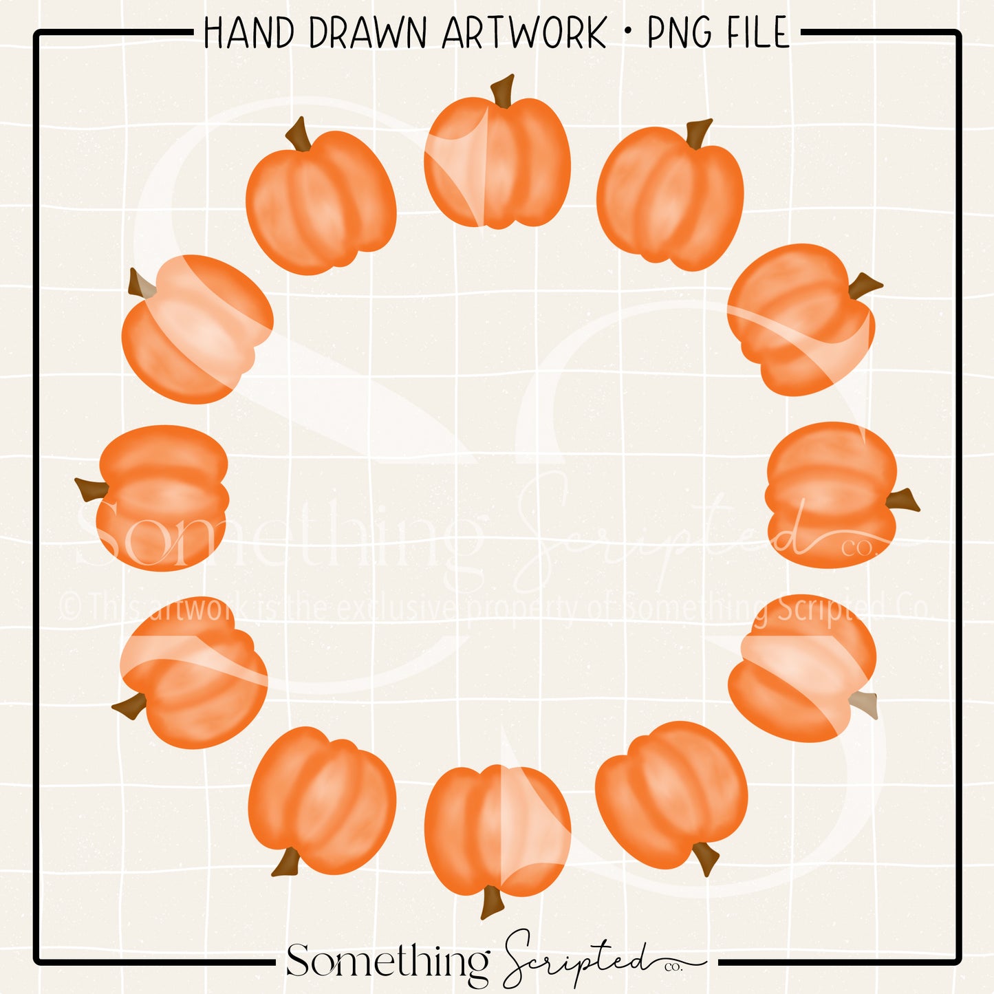 Pumpkin Circle Frame PNG