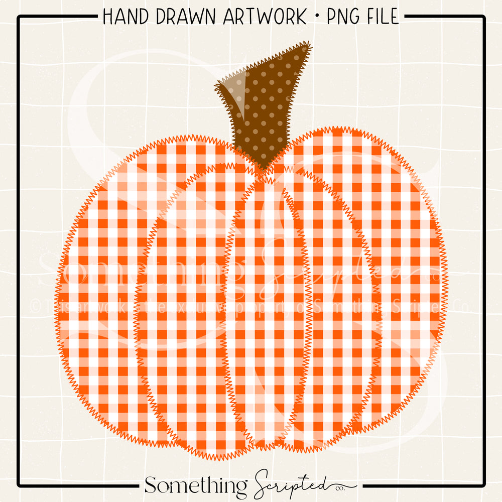 Pumpkin Faux Applique PNG