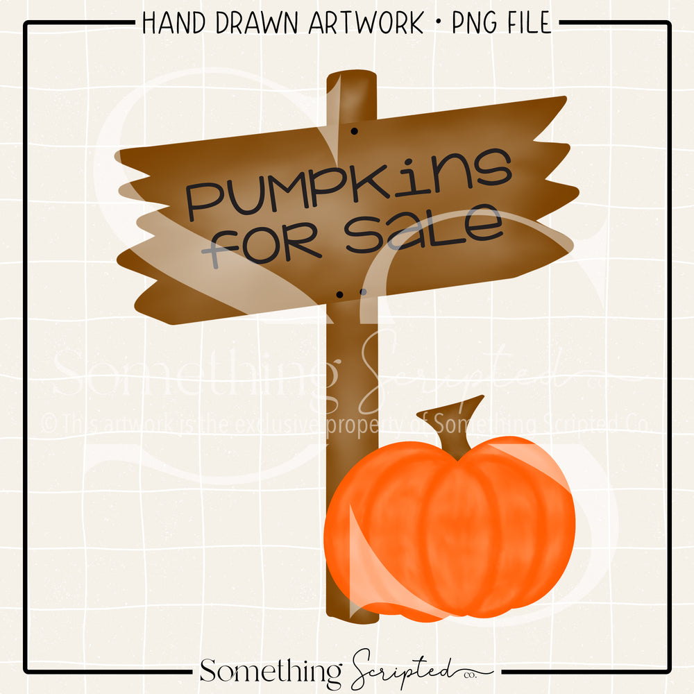 Pumpkins For Sale Sign PNG