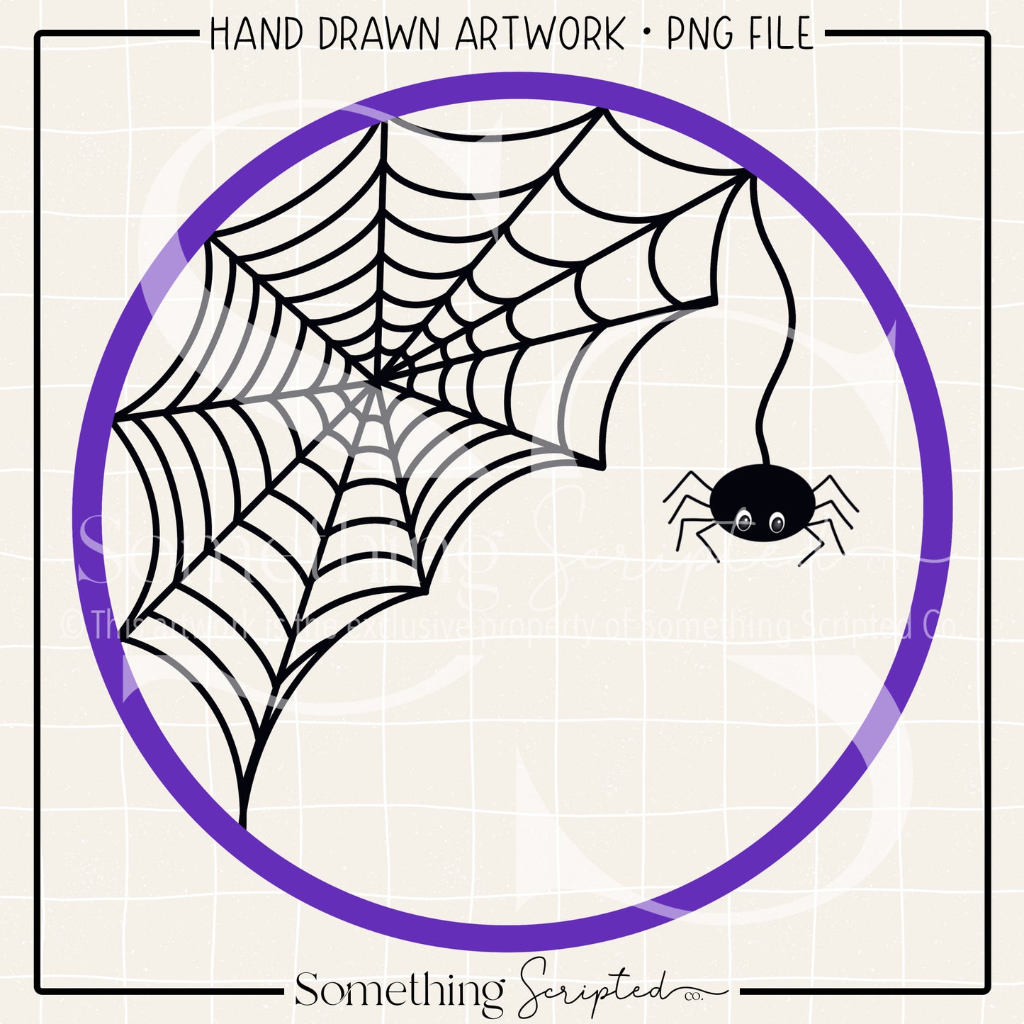 Purple Spider Circle Frame PNG