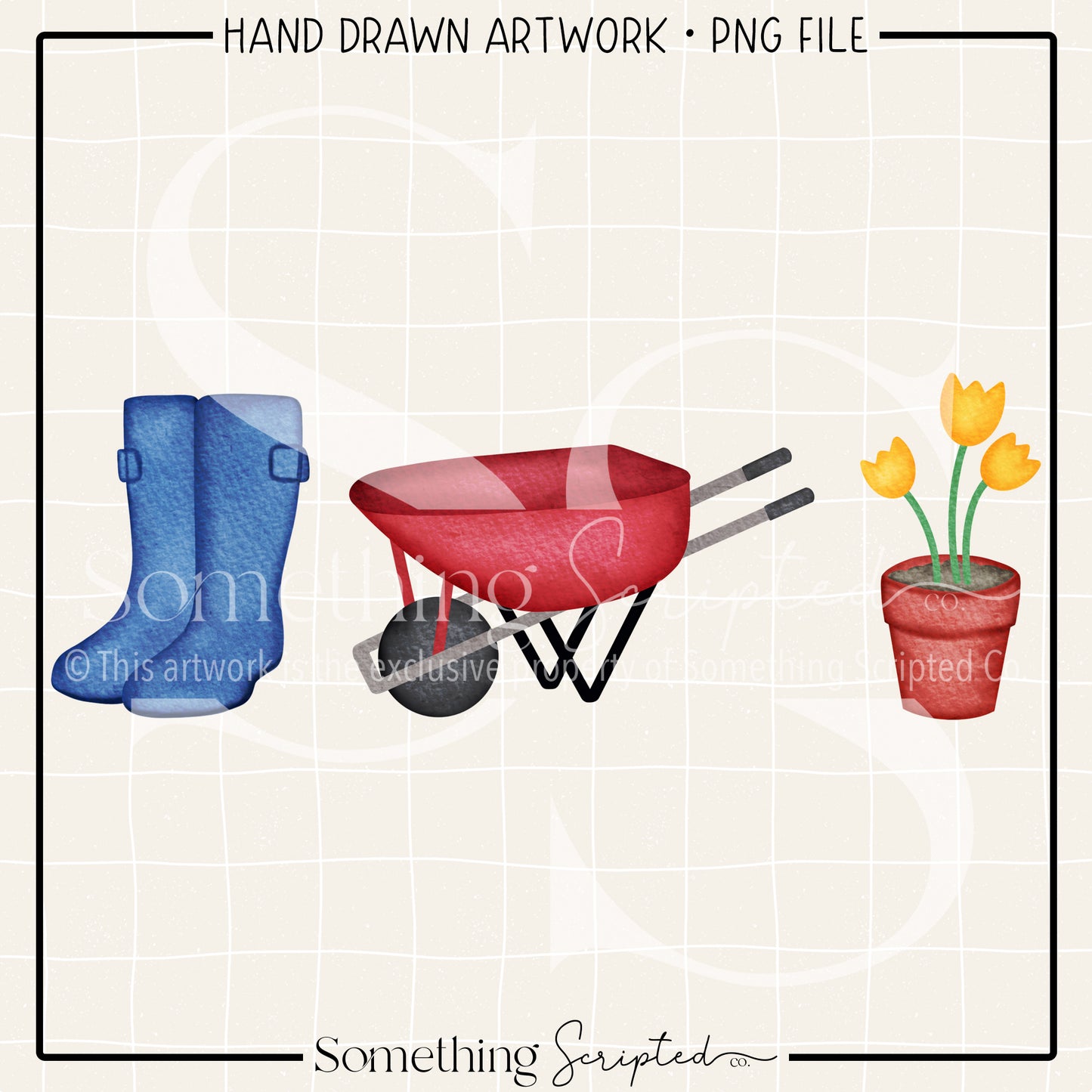 Rain Boots Wheelbarrow Flower Pot PNG