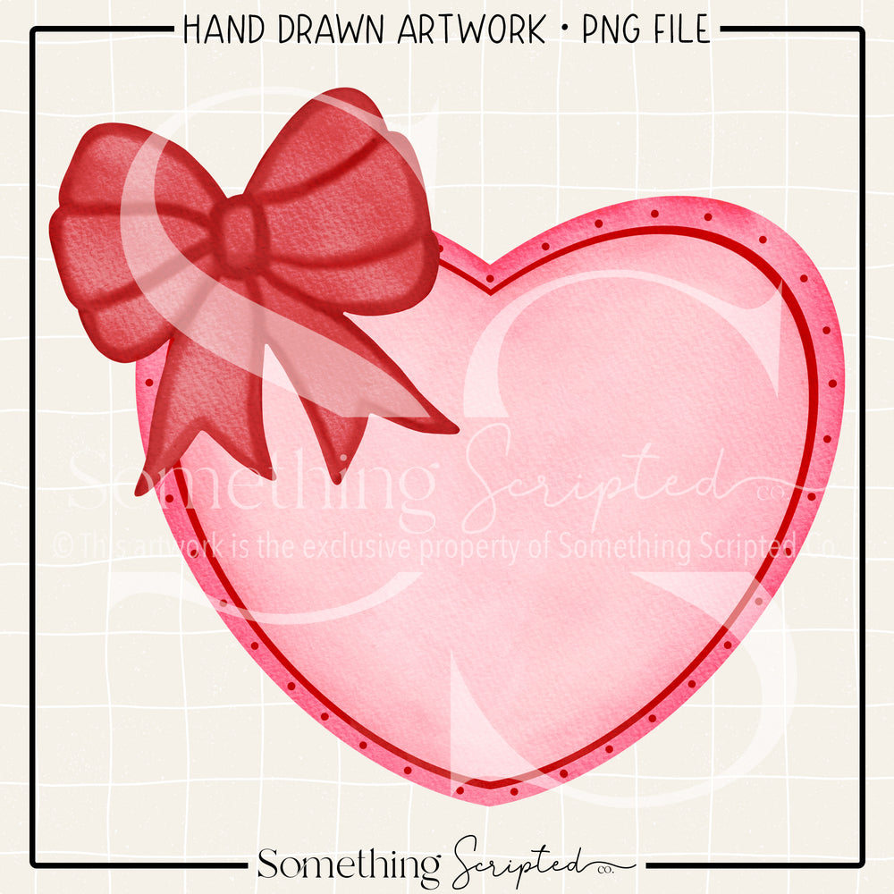 Red Bow Heart PNG