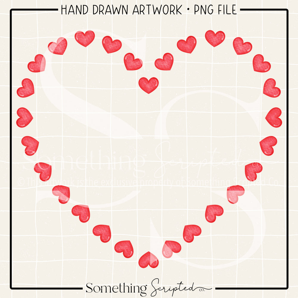 Red Hearts Frame PNG