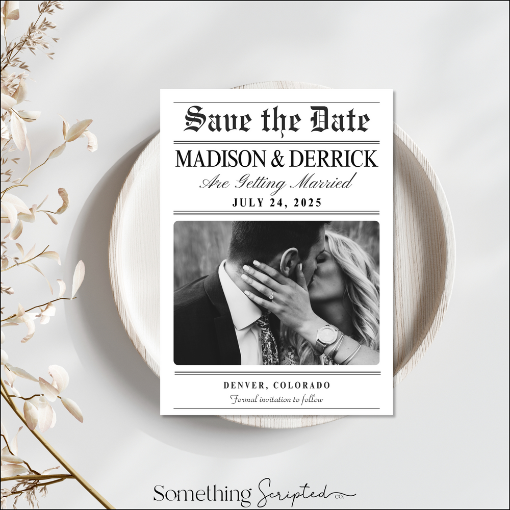 Save the Date News Invitation Template