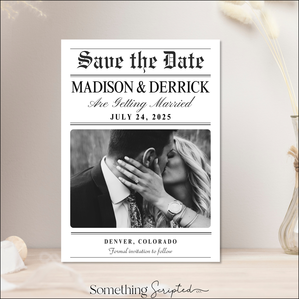 
                      
                        Save the Date News Invitation Template
                      
                    